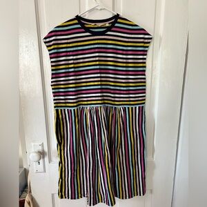 Boden Jersey T-Shirt Dress Rainbow Stripe